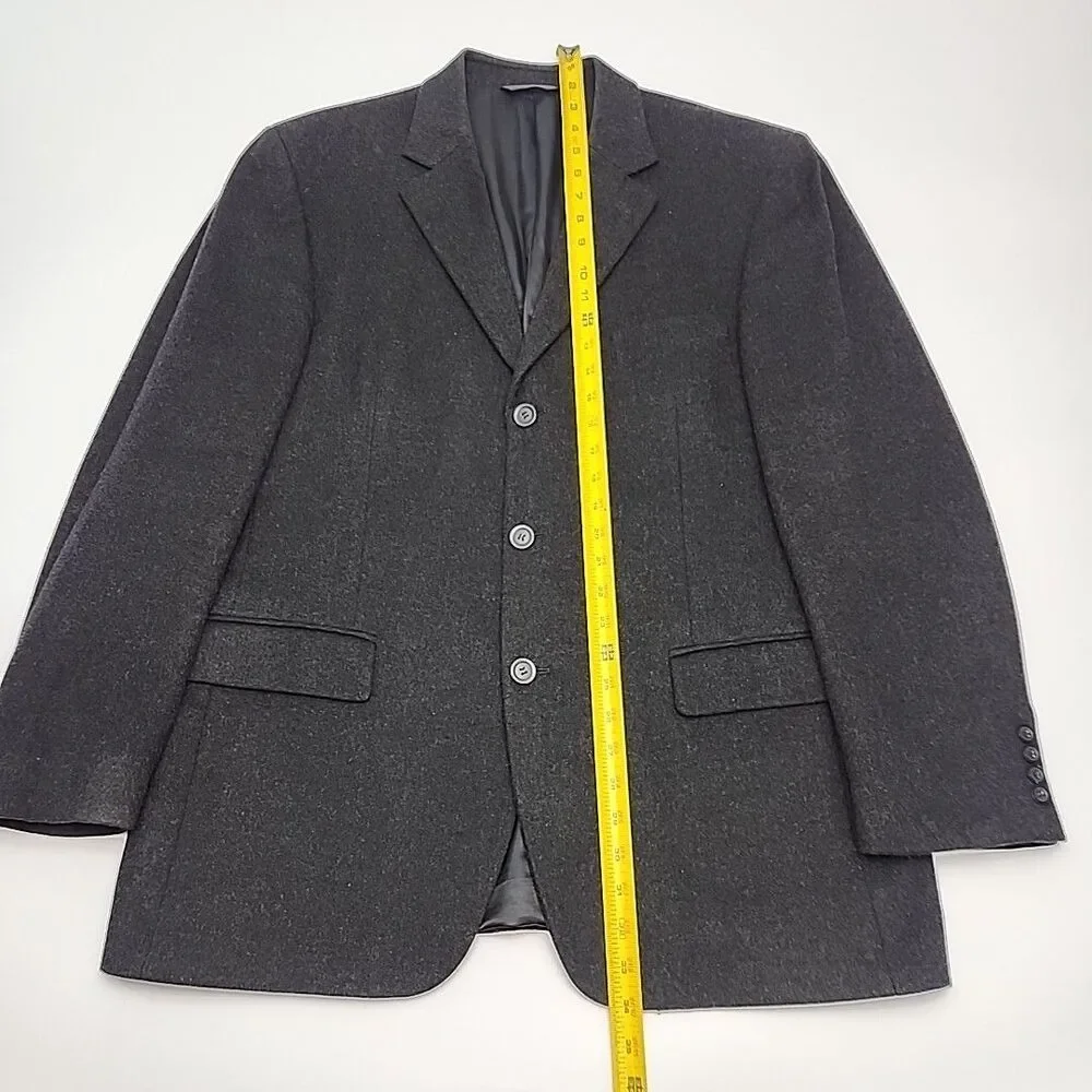 Andrew Fezza Blazer Sport Coat Jacket Wool Silk Cashmere Gray Sz 42R Men Carver